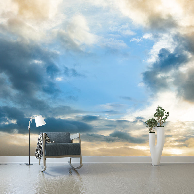 Modern Style Cloudy Sky Scenery Mural Wallpaper Environmental Living Room Decoration