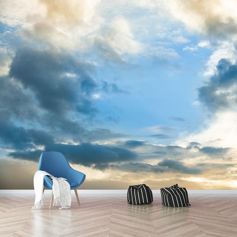 Modern Style Cloudy Sky Scenery Mural Wallpaper Environmental Living Room Decoration