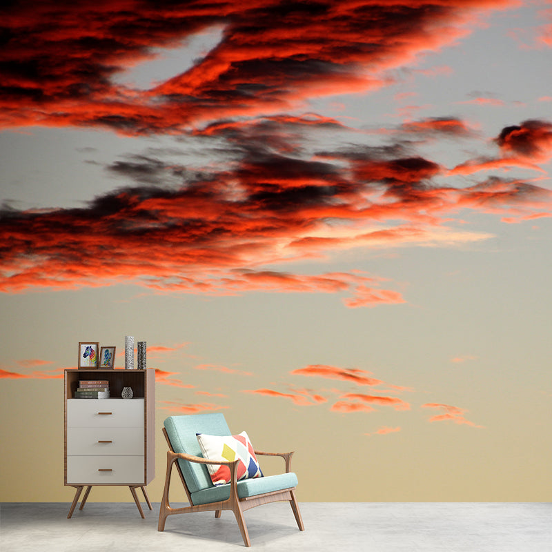 Modern Style Cloudy Sky Scenery Mural Wallpaper Environmental Living Room Decoration