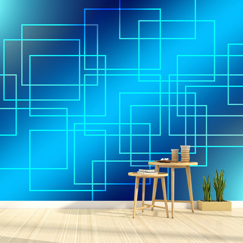 Geometry Wallpaper Mural Contemporary Wall Covering for Study Room, Water Resistant