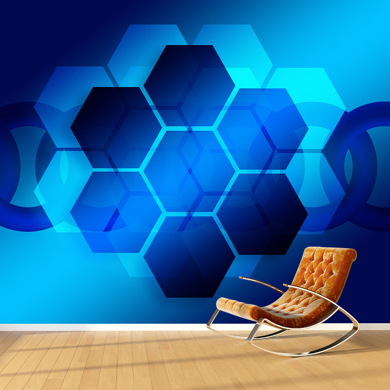 Geometry Wallpaper Mural Contemporary Wall Covering for Study Room, Water Resistant