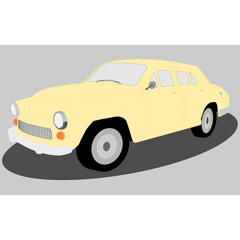 Car Illustration Wall Mural Moisture Resistant Wall Decor for Boys Bedroom