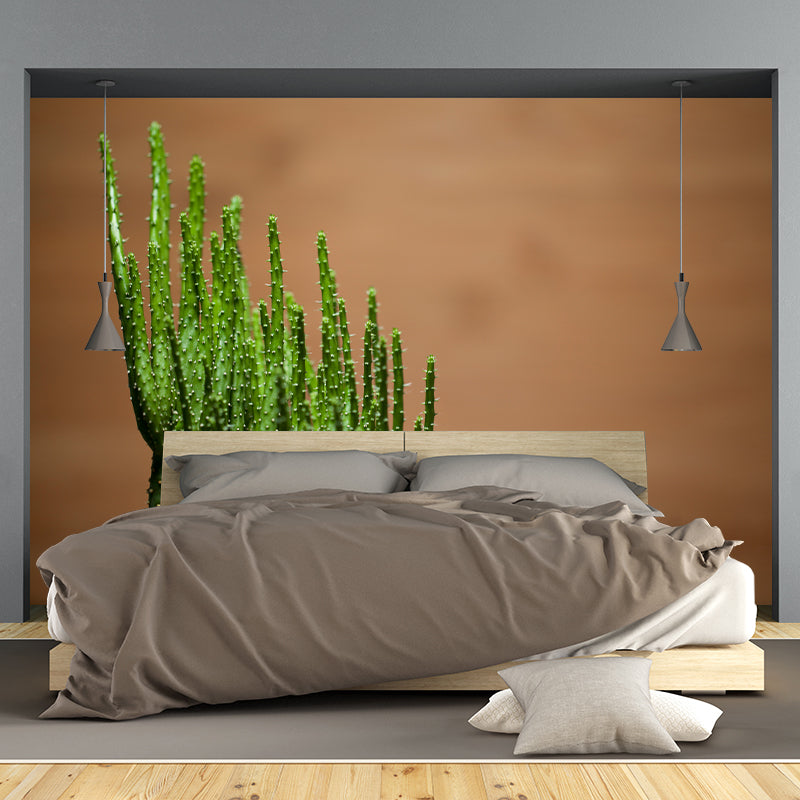Green Plants Photography Murals Wallpaper Moisture Resistant for Bedroom