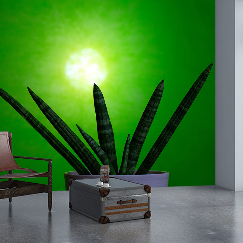 Green Plants Mural Mildew Resistant for Sitting Room Bedroom, Moisture Resistant