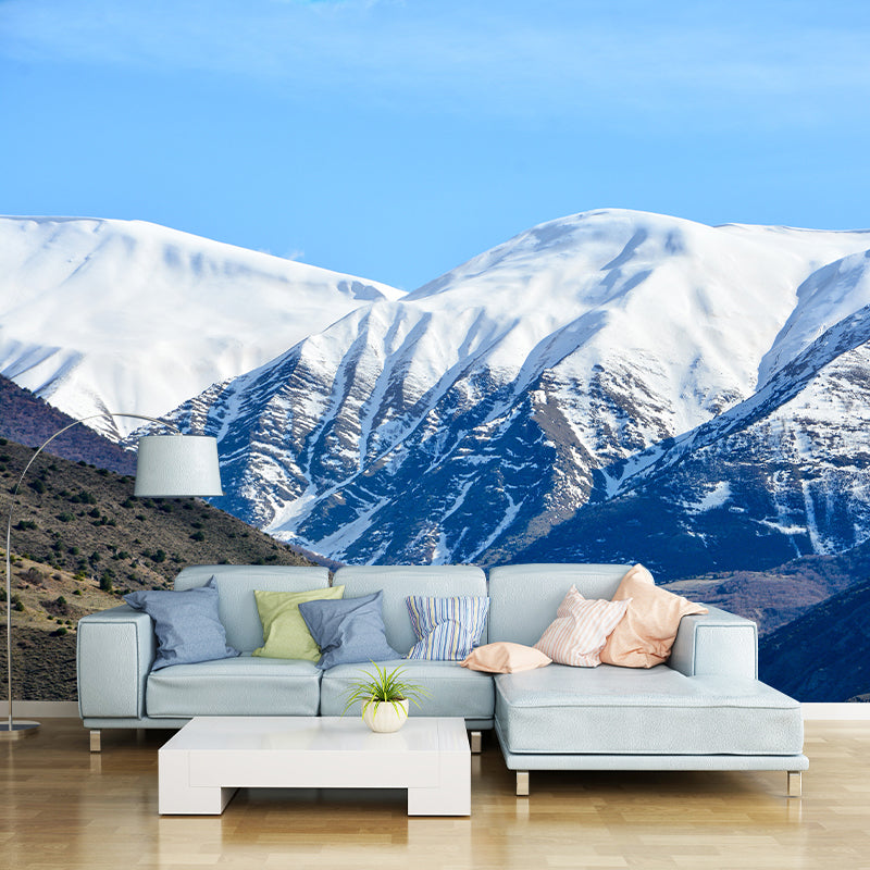 Nature Snow Mountain Wall Mural Mildew Resistant for Sitting Room Bedroom
