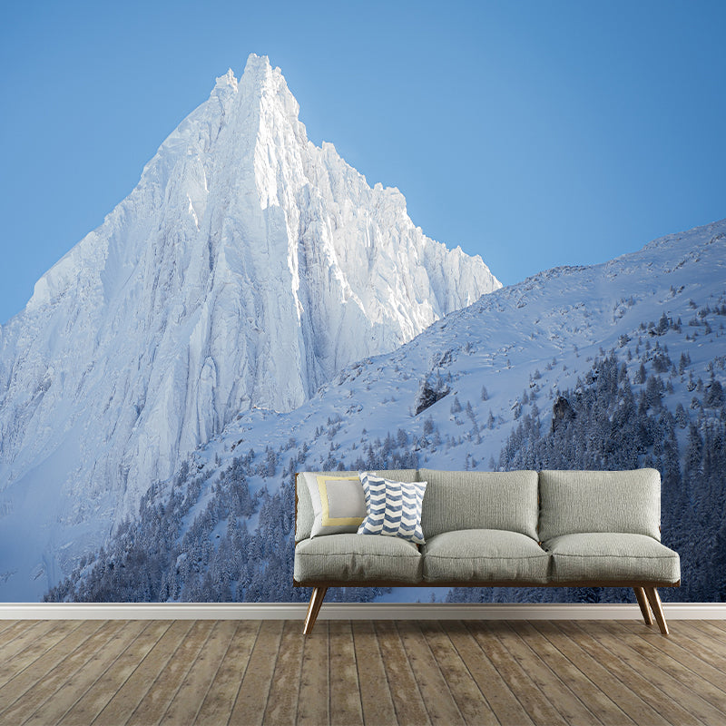 White Snow Mountain Wall Mural Environment Friendly for Study Room Home Decor