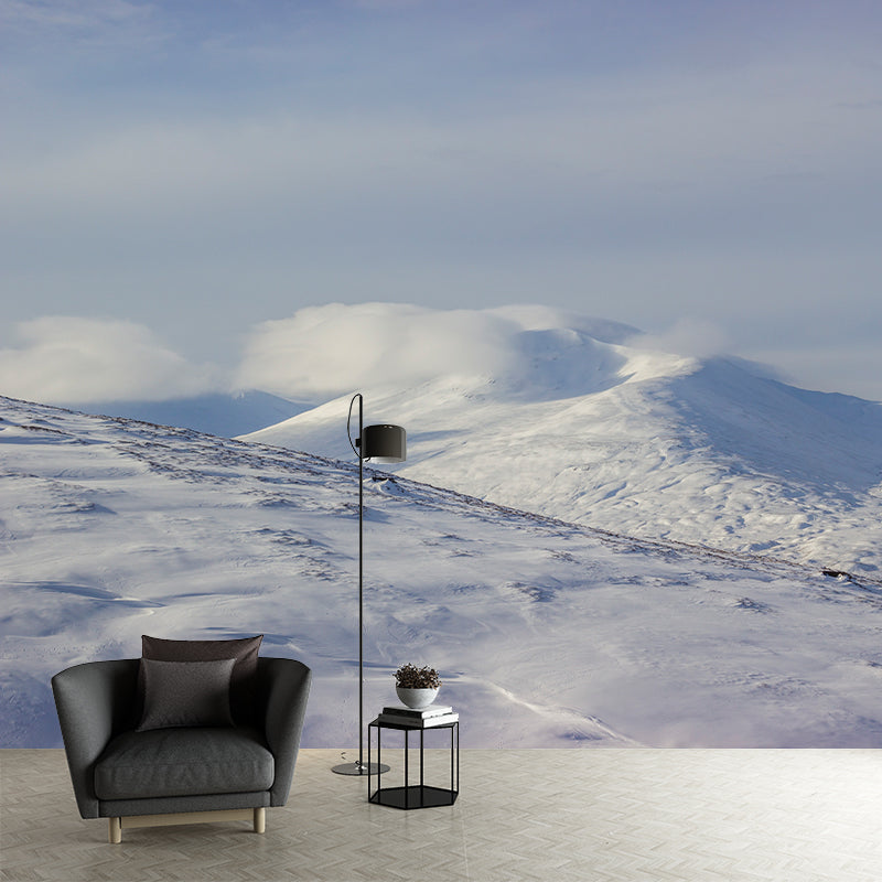 White Snow Mountain Wall Mural Environment Friendly for Study Room Home Decor