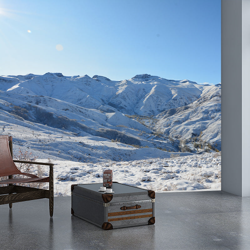 White Snow Mountain Wall Mural Environment Friendly for Study Room Home Decor