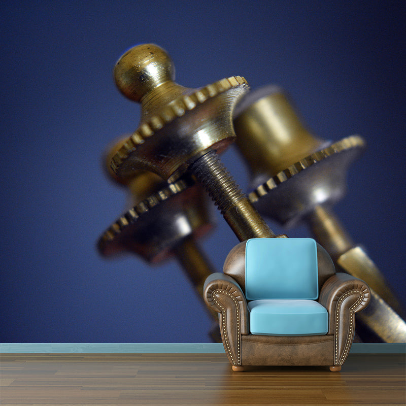 Metal Gear Industrial Style Murals Decoration for Gust Room, Made to Measure