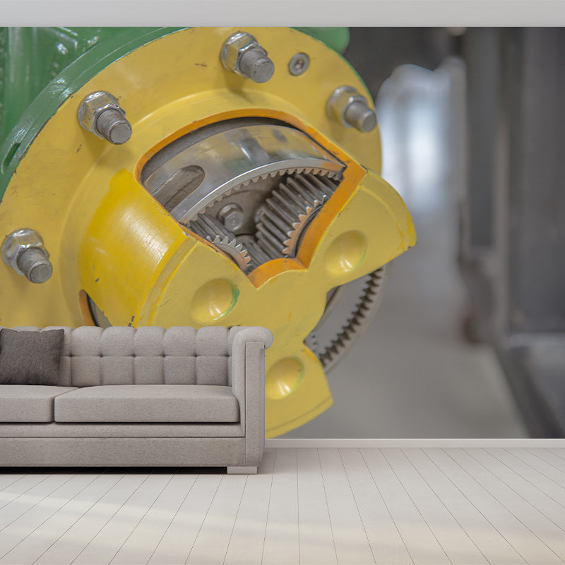 Metal Gear Industrial Style Murals Decoration for Gust Room, Made to Measure