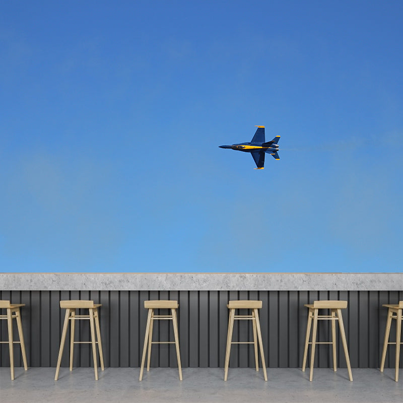 Modern Style Airplane Mural Decal Water Resistant Decor for Meeting Room