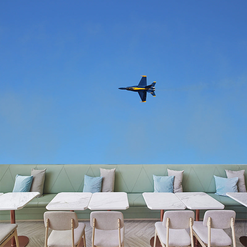 Modern Style Airplane Mural Decal Water Resistant Decor for Meeting Room