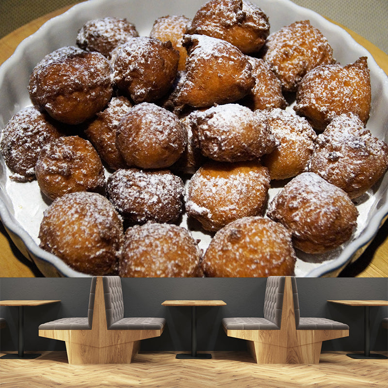 Sweet Dessert Mural Wallpaper Water Resistant Wall Covering for Dessert Shop, Personalised Size