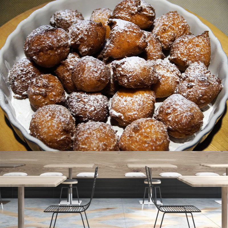 Sweet Dessert Mural Wallpaper Water Resistant Wall Covering for Dessert Shop, Personalised Size