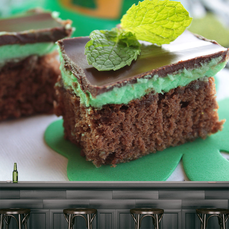 Chocolate Snack Wall Mural Minimalist Decoration for Dessert Shop, Stain Resistant