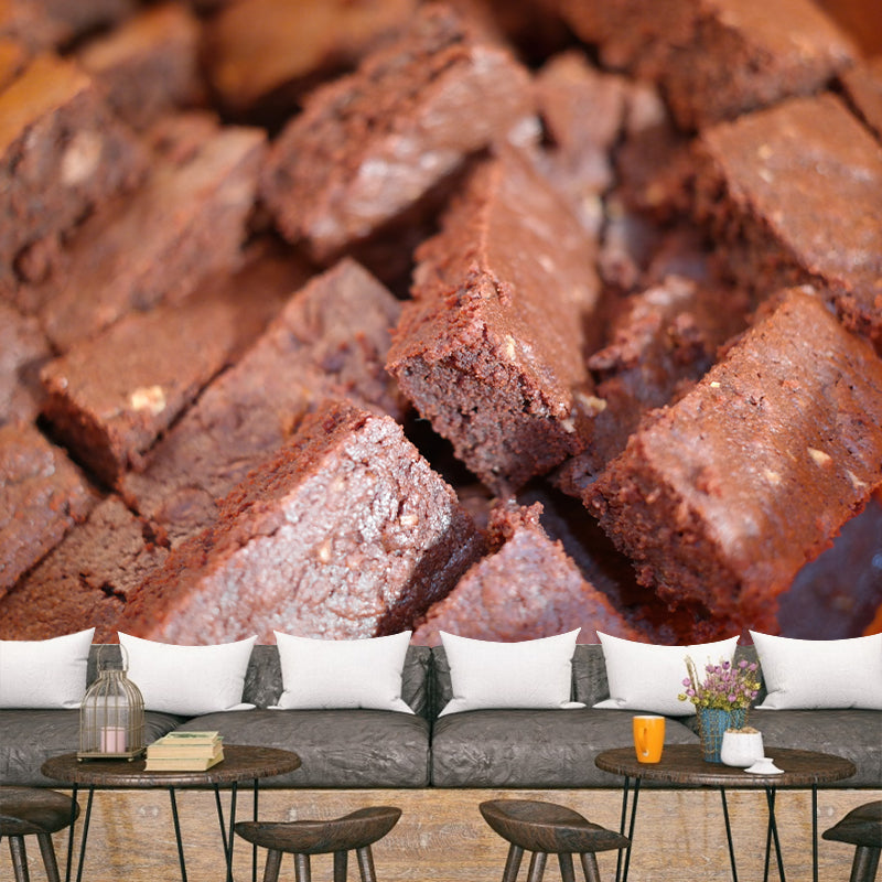 Chocolate Snack Wall Mural Minimalist Decoration for Dessert Shop, Stain Resistant