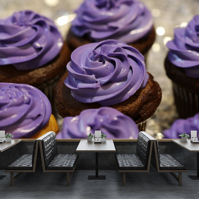 Chocolate Snack Wall Mural Minimalist Decoration for Dessert Shop, Stain Resistant