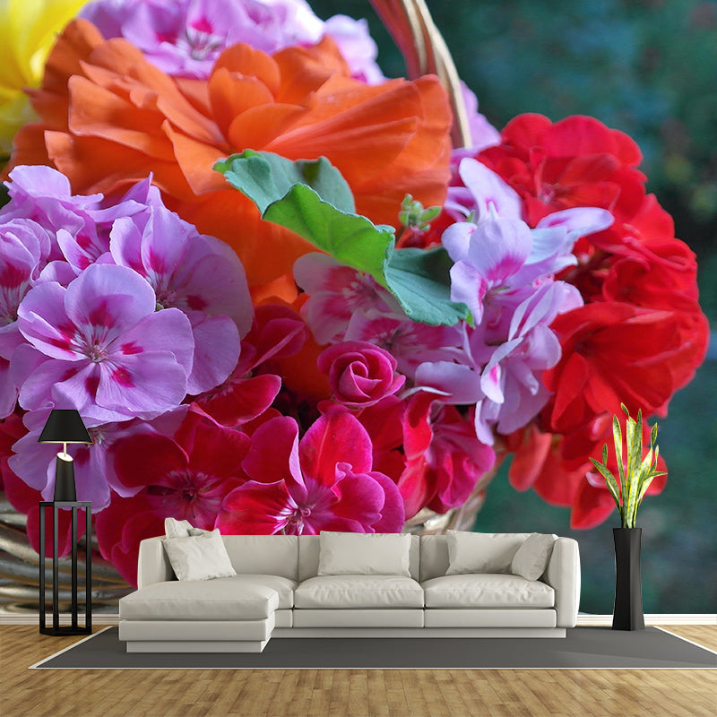 Contemporary Blooming Petunia Mural Wallpaper Environmental for Bedroom