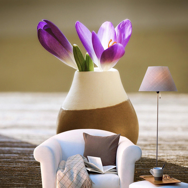 Blooming Saffron Mural Wallpaper Environmental Contemporary for Bedroom