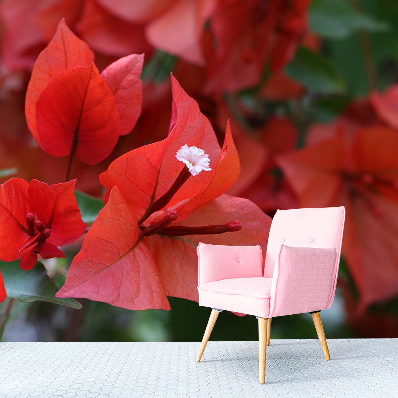 Blooming Bougainvillea Mural Wallpaper Environmental Contemporary for Bedroom