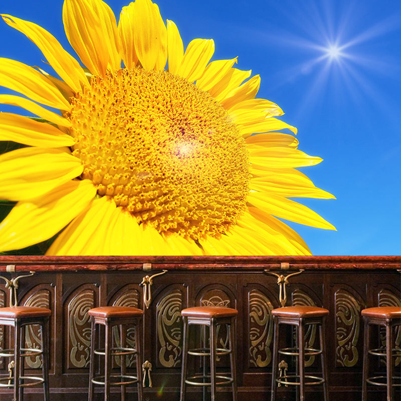 Blooming Sunflower Mural Wallpaper Environmental Contemporary for Bedroom
