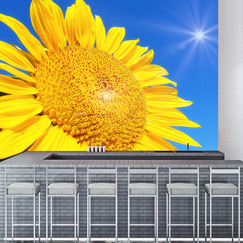 Blooming Sunflower Mural Wallpaper Environmental Contemporary for Bedroom
