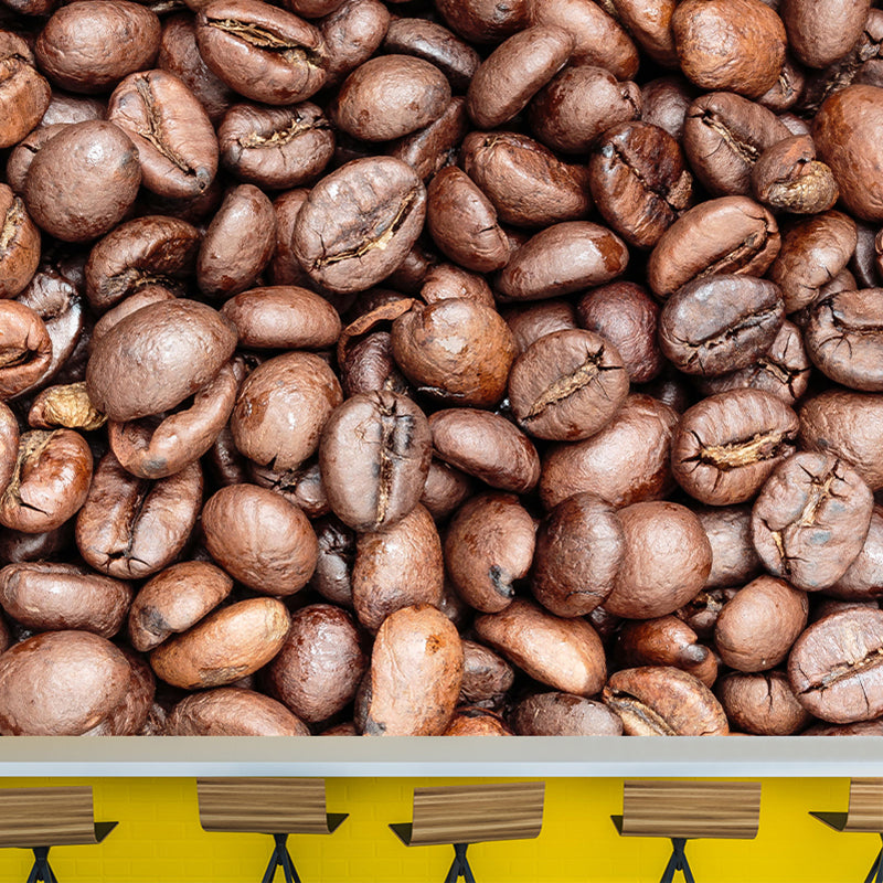 Commercial Use Coffee Beans Mural Wallpaper Eco-friendly for Coffee Shop