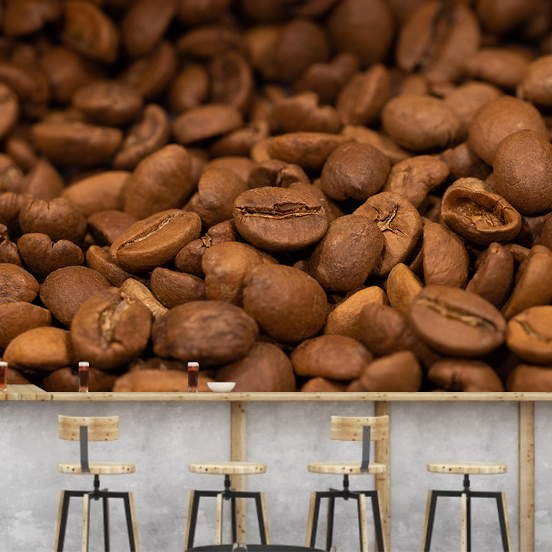 Commercial Use Coffee Beans Mural Wallpaper Eco-friendly for Coffee Shop