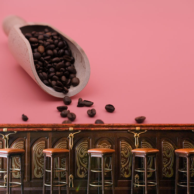Horizontal Photography Coffee Beans Mural Mildew Resistant for Coffee Shop