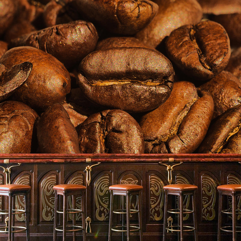Coffee Beans Mural Photography Mildew Resistant Wall Covering for Coffee Shop
