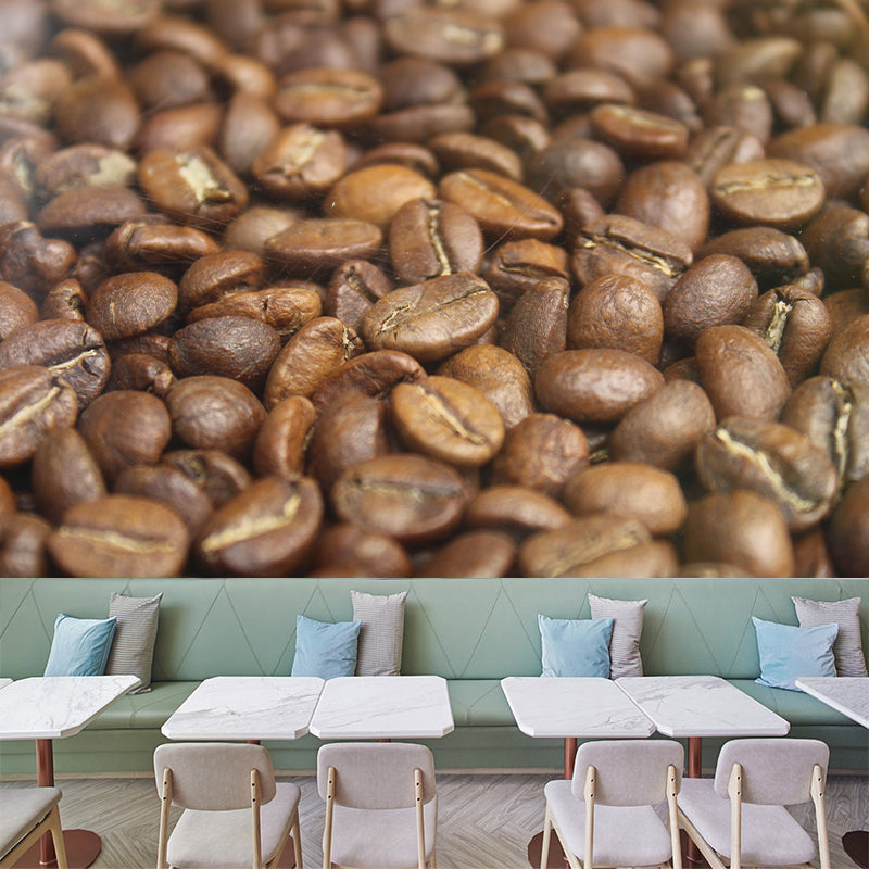 Coffee Beans Mural Eco-friendly Wallpaper Commercial Use Coffee Shop Decoration