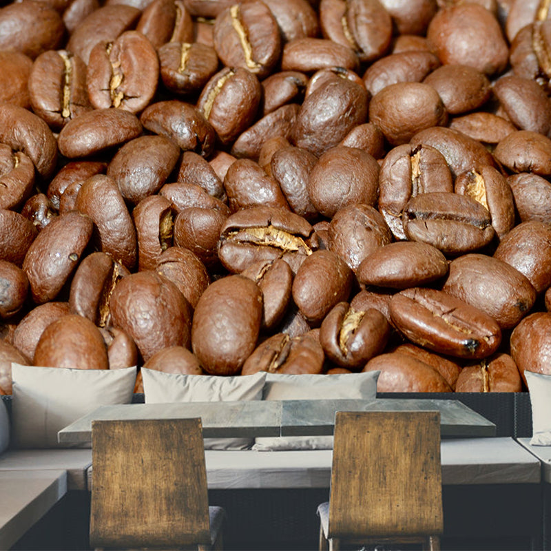 Coffee Beans Mural Eco-friendly Wallpaper Commercial Use Coffee Shop Decoration