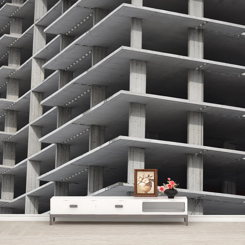 Skyscraper Mural Wallpaper Mildew Resistant Modern Sitting Room Decoration