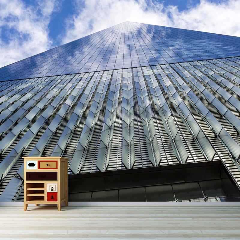 American City Architecture Mural Mildew Resistant Wallpaper for Meeting Room