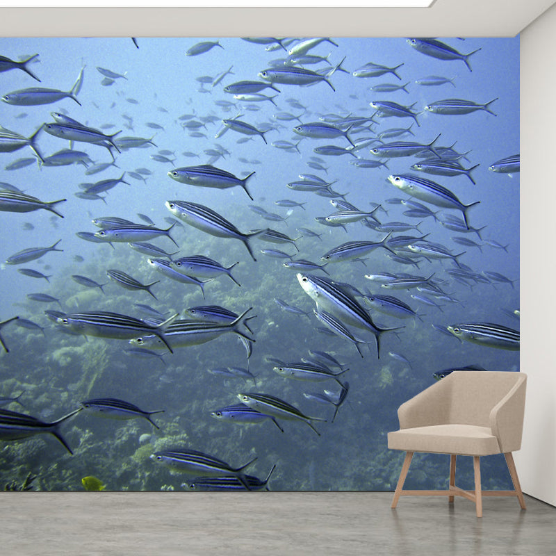 Tropical Seabed Mural Stain Resistant Wall Art for Dining Room Kitchen