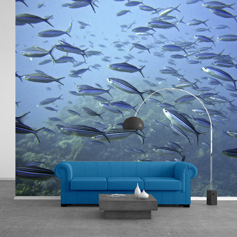 Tropical Seabed Mural Stain Resistant Wall Art for Dining Room Kitchen