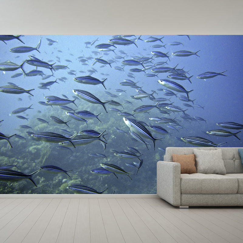 Tropical Seabed Mural Stain Resistant Wall Art for Dining Room Kitchen