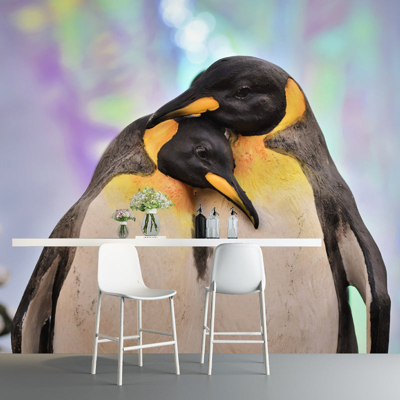 Penguin Animal Mural Wallpaper Contemporary Wall Covering for Sitting Room