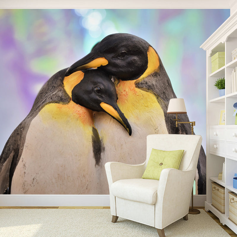 Penguin Animal Mural Wallpaper Contemporary Wall Covering for Sitting Room