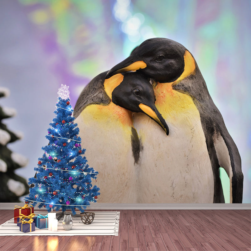 Penguin Animal Mural Wallpaper Contemporary Wall Covering for Sitting Room