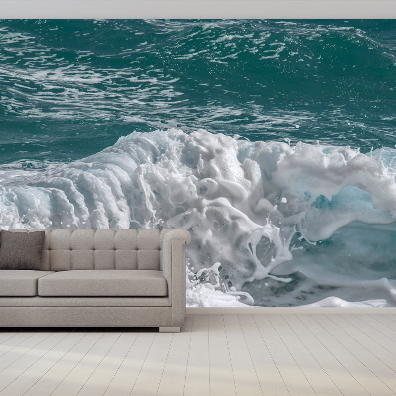 Blue and White Sea Mural for Living Room Bedroom Decoration, Made to Measure