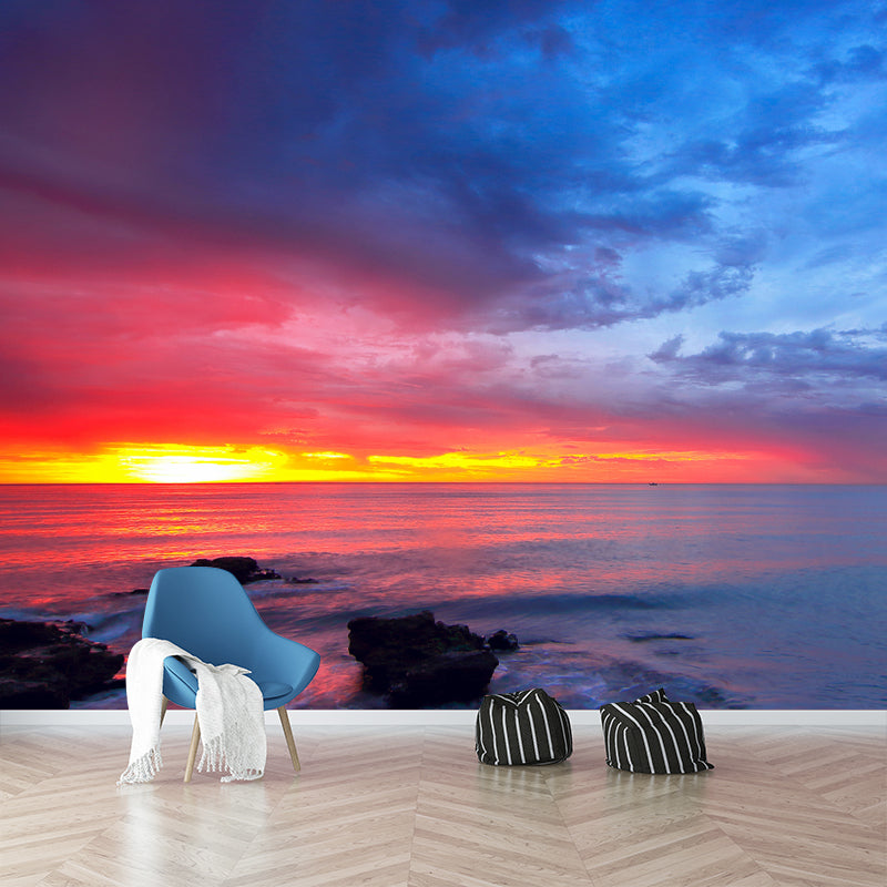 Sea Beach Tropical Wall Mural Modernism Wall Decoration for Sitting Room