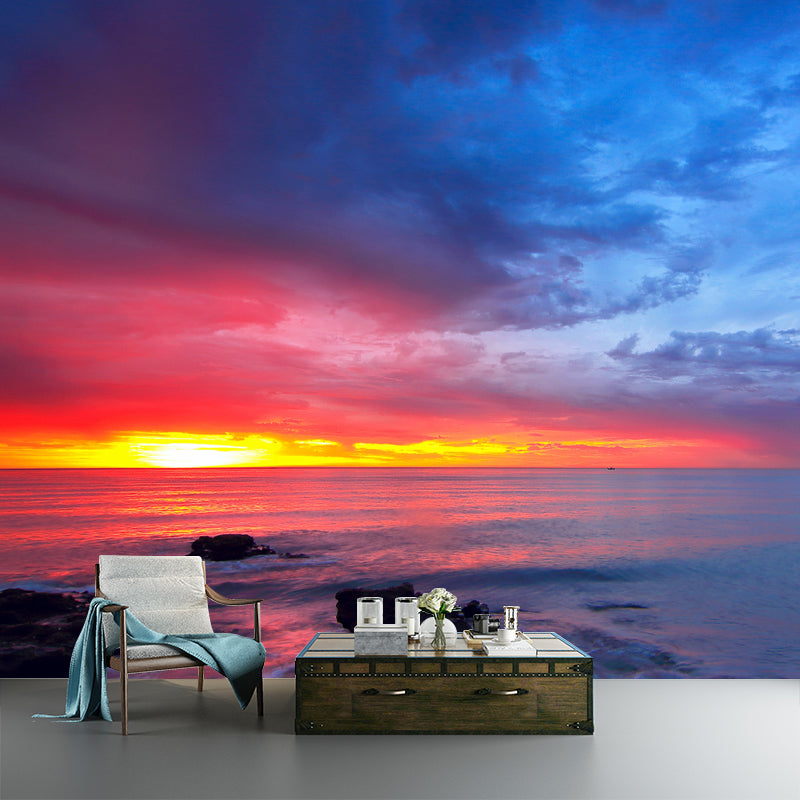 Sea Beach Tropical Wall Mural Modernism Wall Decoration for Sitting Room