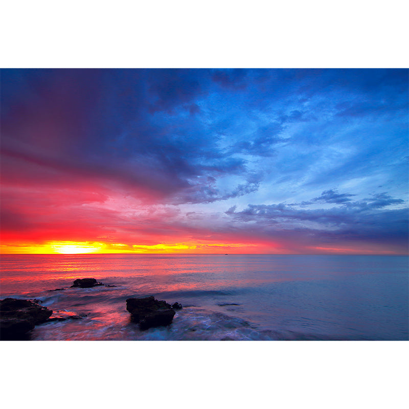 Sea Beach Tropical Wall Mural Modernism Wall Decoration for Sitting Room