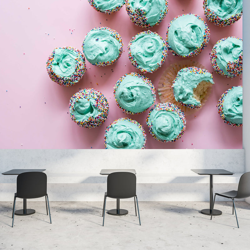 Small Cake Dessert Mural Modern Style Wall Covering for Dessert Shop, Waterproofing