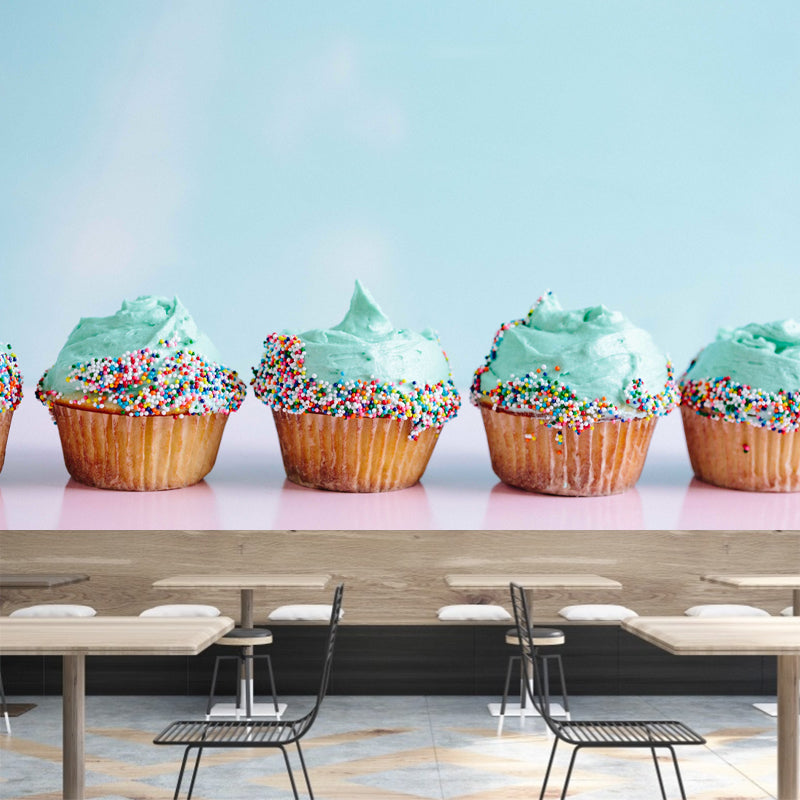 Small Cake Dessert Mural Modern Style Wall Covering for Dessert Shop, Waterproofing