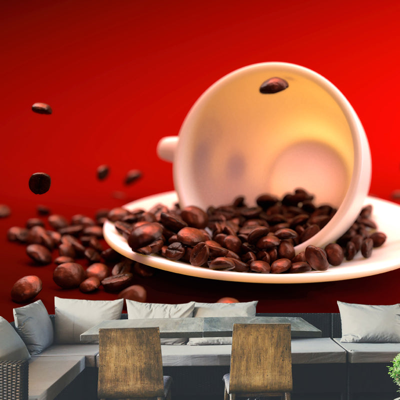 Aromatic Coffee Beans Mural Decal Modern Decorative for Coffee Shop, Waterproofing