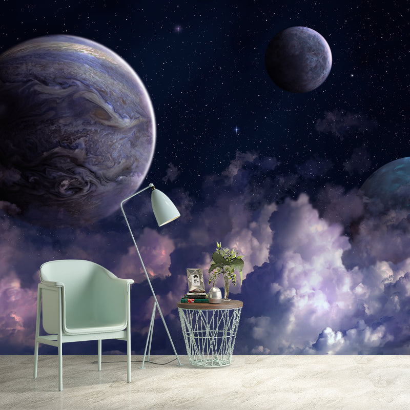 Cosmos Space Wall Murals Stain Resistant Wall Decoration for Living Room, Made to Measure