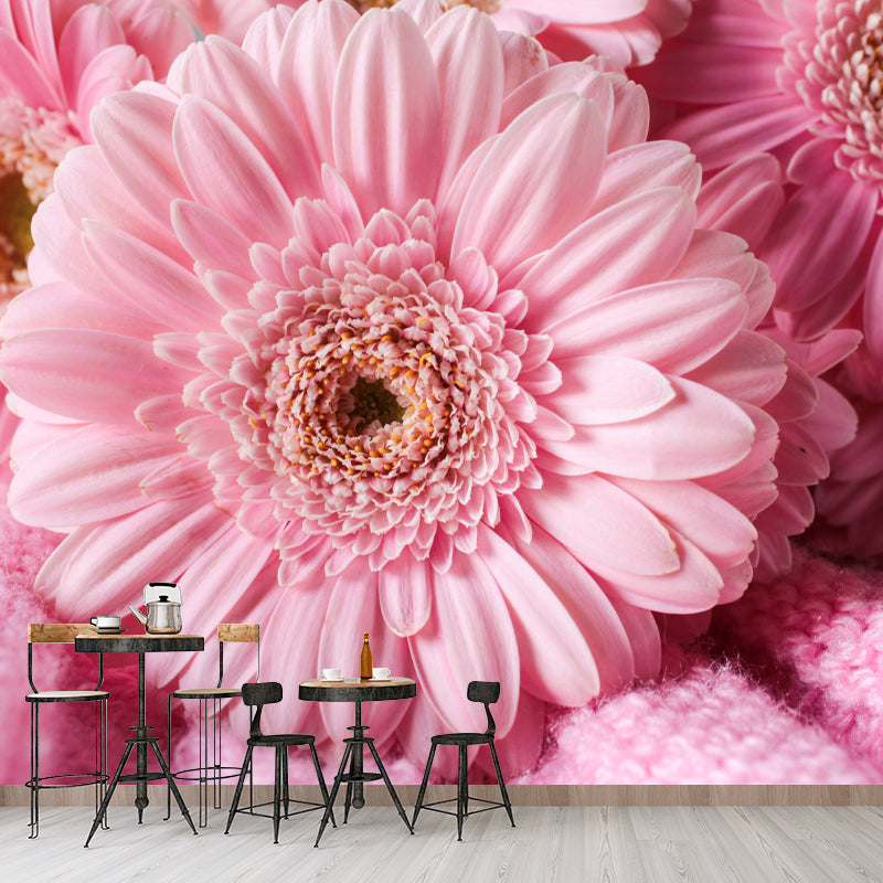 Dahlia Flower Simple Mural for Bedroom Stain Resistant, Made to Measure