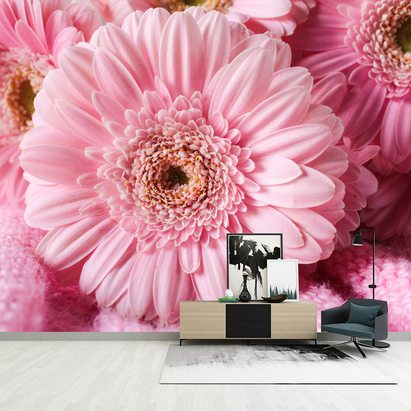 Dahlia Flower Simple Mural for Bedroom Stain Resistant, Made to Measure
